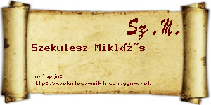 Szekulesz Miklós névjegykártya