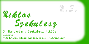 miklos szekulesz business card