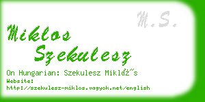 miklos szekulesz business card